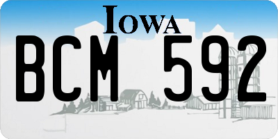 IA license plate BCM592