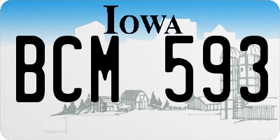 IA license plate BCM593