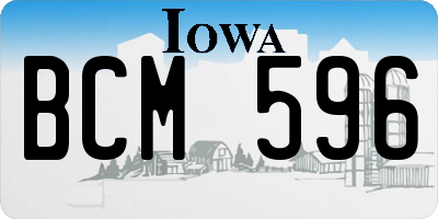 IA license plate BCM596