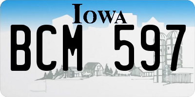 IA license plate BCM597