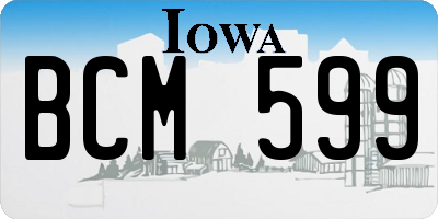 IA license plate BCM599