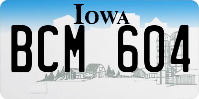 IA license plate BCM604