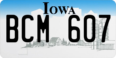 IA license plate BCM607