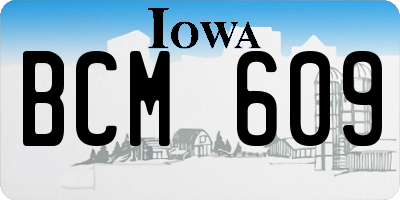 IA license plate BCM609