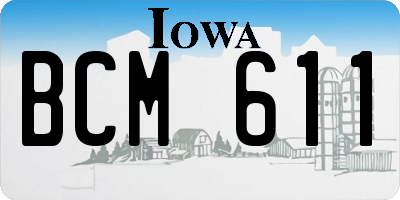 IA license plate BCM611