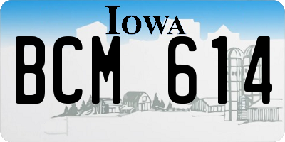 IA license plate BCM614