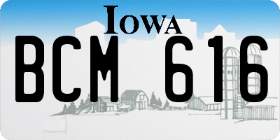 IA license plate BCM616