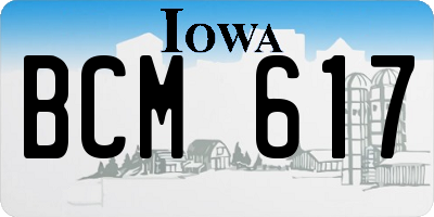 IA license plate BCM617