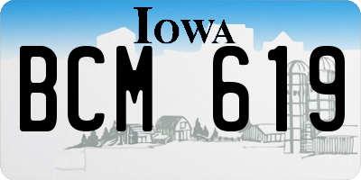 IA license plate BCM619