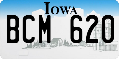 IA license plate BCM620