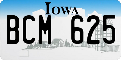 IA license plate BCM625