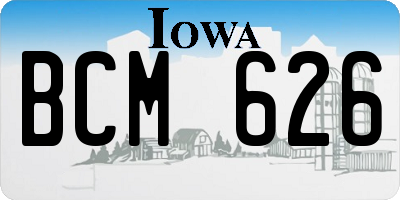 IA license plate BCM626