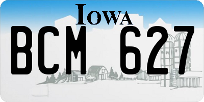 IA license plate BCM627