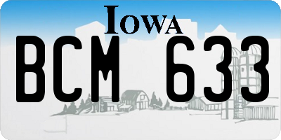 IA license plate BCM633