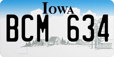 IA license plate BCM634