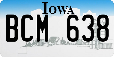 IA license plate BCM638
