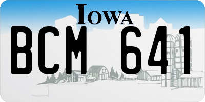 IA license plate BCM641
