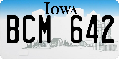 IA license plate BCM642