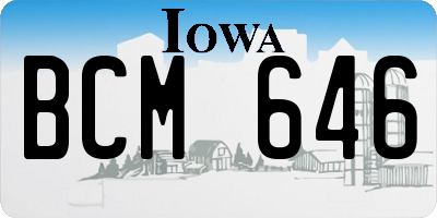 IA license plate BCM646