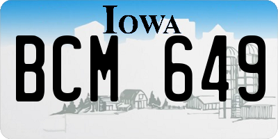 IA license plate BCM649