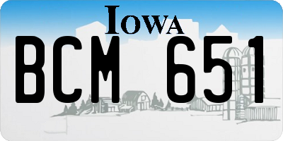 IA license plate BCM651