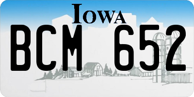 IA license plate BCM652