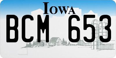 IA license plate BCM653