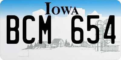 IA license plate BCM654