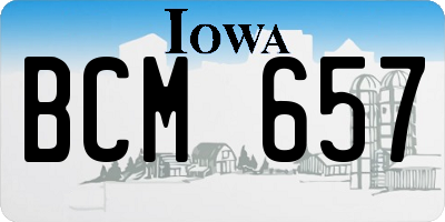 IA license plate BCM657
