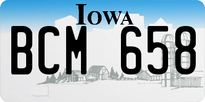 IA license plate BCM658