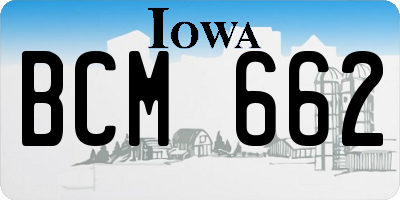 IA license plate BCM662