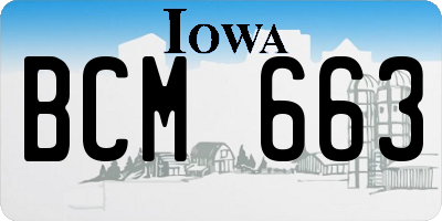 IA license plate BCM663