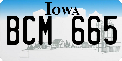 IA license plate BCM665