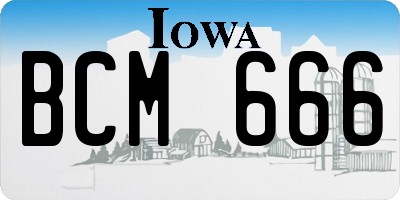 IA license plate BCM666
