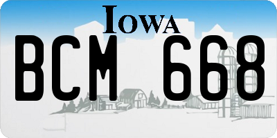 IA license plate BCM668