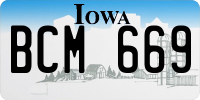 IA license plate BCM669