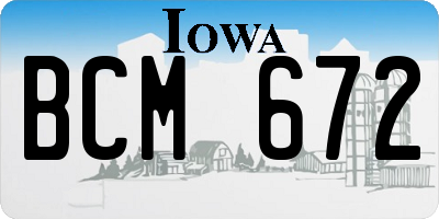 IA license plate BCM672