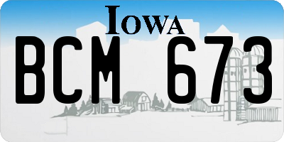IA license plate BCM673