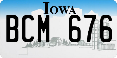 IA license plate BCM676