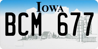 IA license plate BCM677