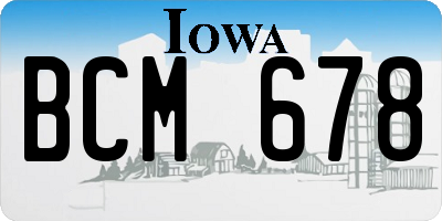 IA license plate BCM678