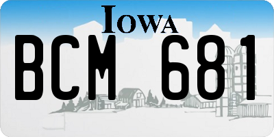 IA license plate BCM681