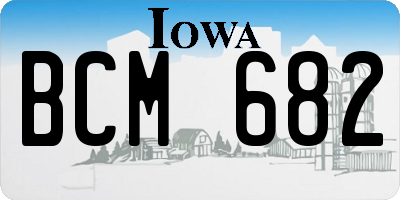 IA license plate BCM682