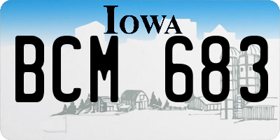 IA license plate BCM683