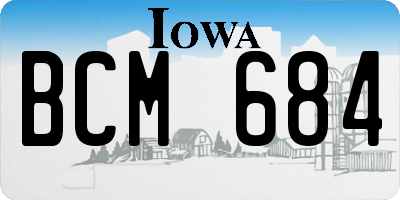 IA license plate BCM684