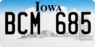 IA license plate BCM685