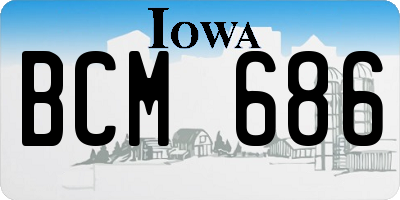 IA license plate BCM686