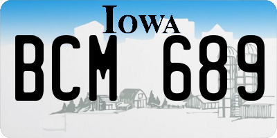 IA license plate BCM689