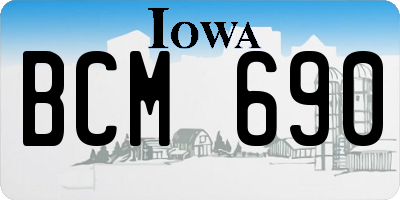 IA license plate BCM690