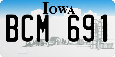 IA license plate BCM691